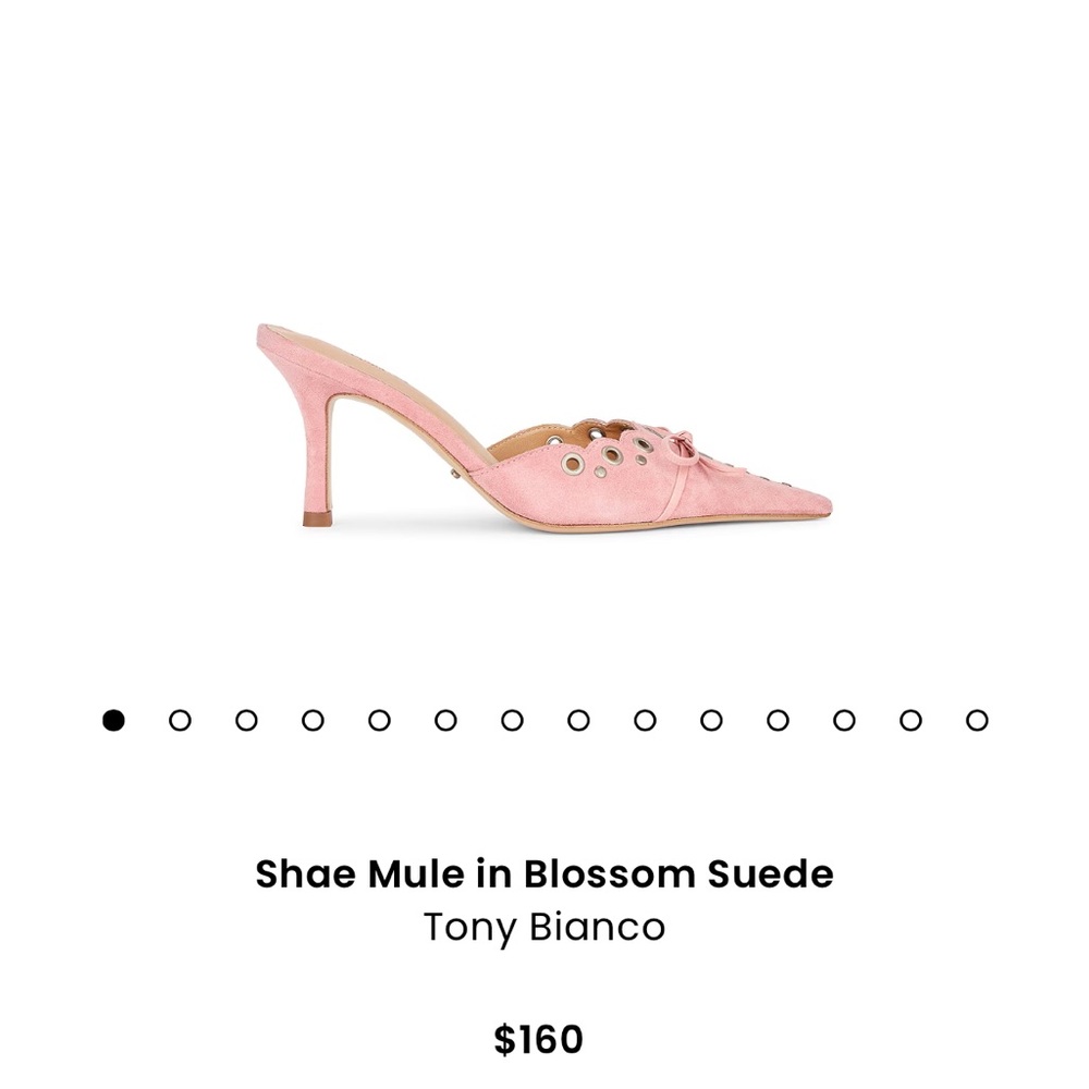 Tony Bianca Pink Heels. Dainty Bow On Top. Leather Lining. Leather Footbed.
